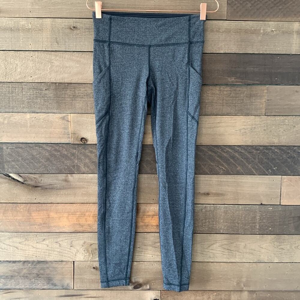 Lululemon Athletica Women's Speed Up Leggings in Gray Black Herringbone